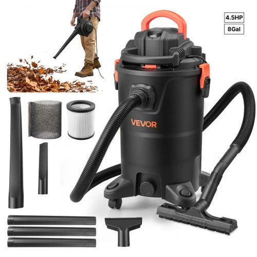 3-In-1 Shop Vac, 11 Gallon Wet Dry Shop Vacuum, 4.5 Peak HP Portable Vacuum Cleaner with Blower, Dual-Filter, 1350W Input Power, 1.25In X 7Ft Hose, 9.8Ft Cord for Jobsite, Workshop, Garage, Home