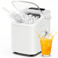 JHK Small Portable Ice Machine Countertop Ice Maker with Scoop Basket and Handle 9 Ice Cubes Ready in 6 Mins 26.5Lbs in 24Hrs for Home Kitchen Party