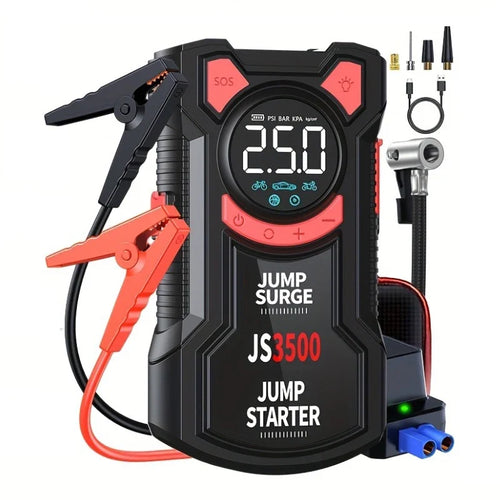5-In-1 Jump Starter with Air Pump 3000A Peak Starter Box 150PSI Battery Pack with Digital Tire Inflator Car Battery Jump Starter