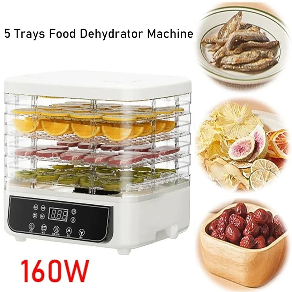 5-Layer Household Dry Fruit Machine Food Dryer Fruit Vegetable Snack Freeze-Drying Machine Adjustable Temperature Touch Control