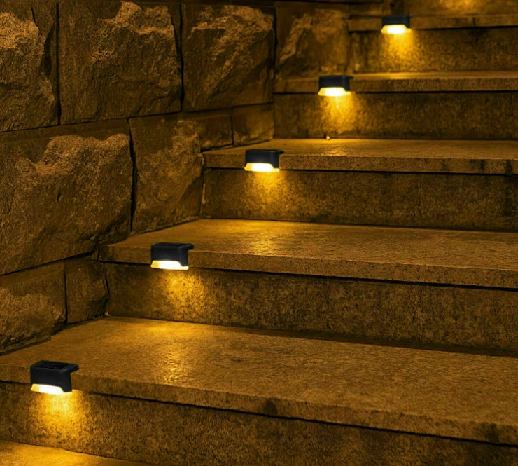 8 Pack New Solar Deck Lights Outdoor Waterproof LED Steps Lamps for Stairs Fence